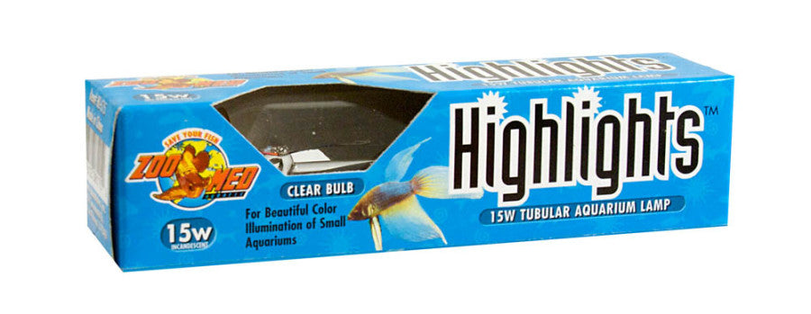 Zoo Med Highlights Incandescent Aquarium Bulb, Clear, 15W