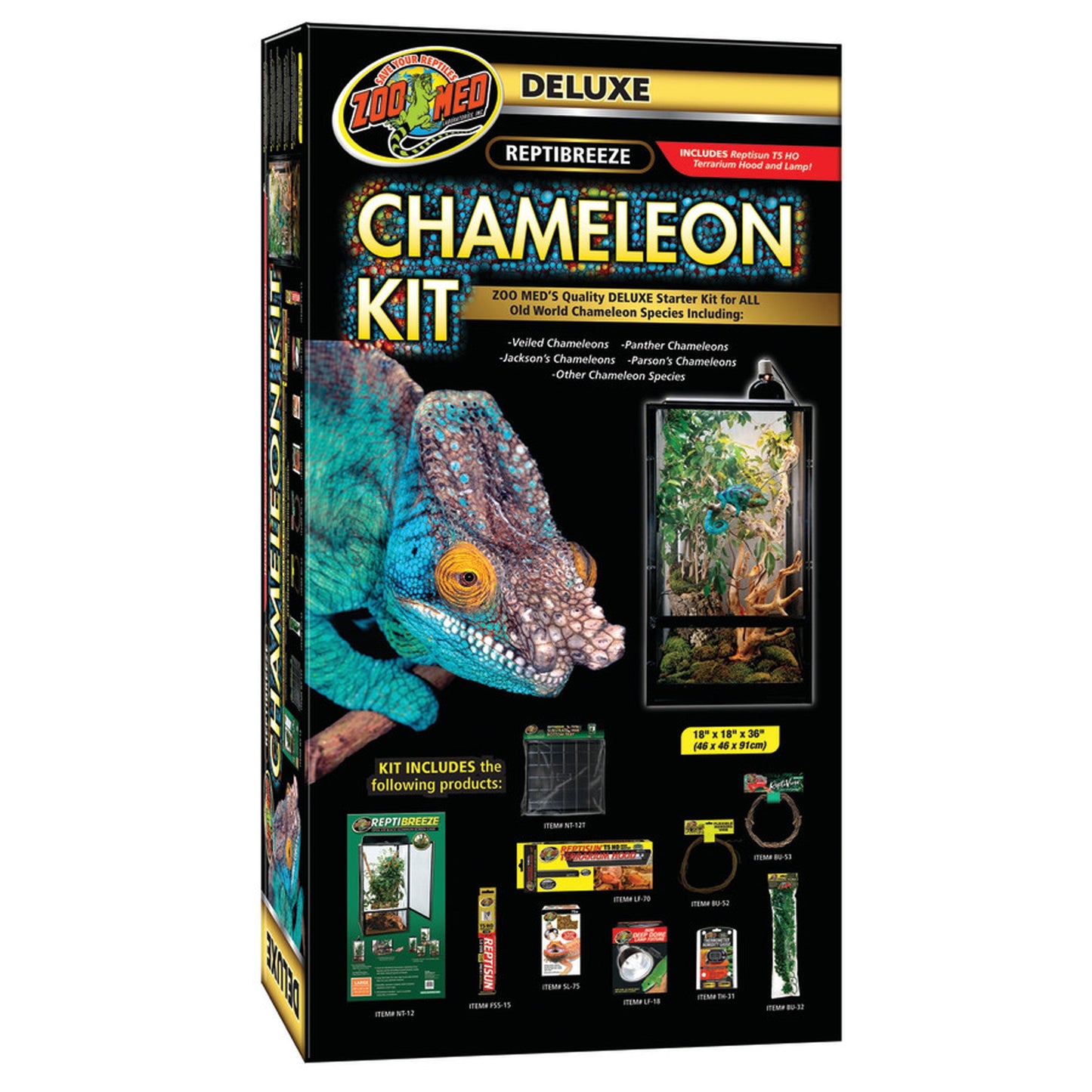Zoo Med ReptiBreeze Deluxe Chameleon Starter Kit - 18 x 18 x 36 in
