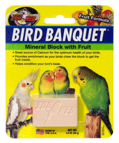 Zoo Med Bird Banquet Fruit Formula Mineral Block Pink, 1ea/1 oz, SM