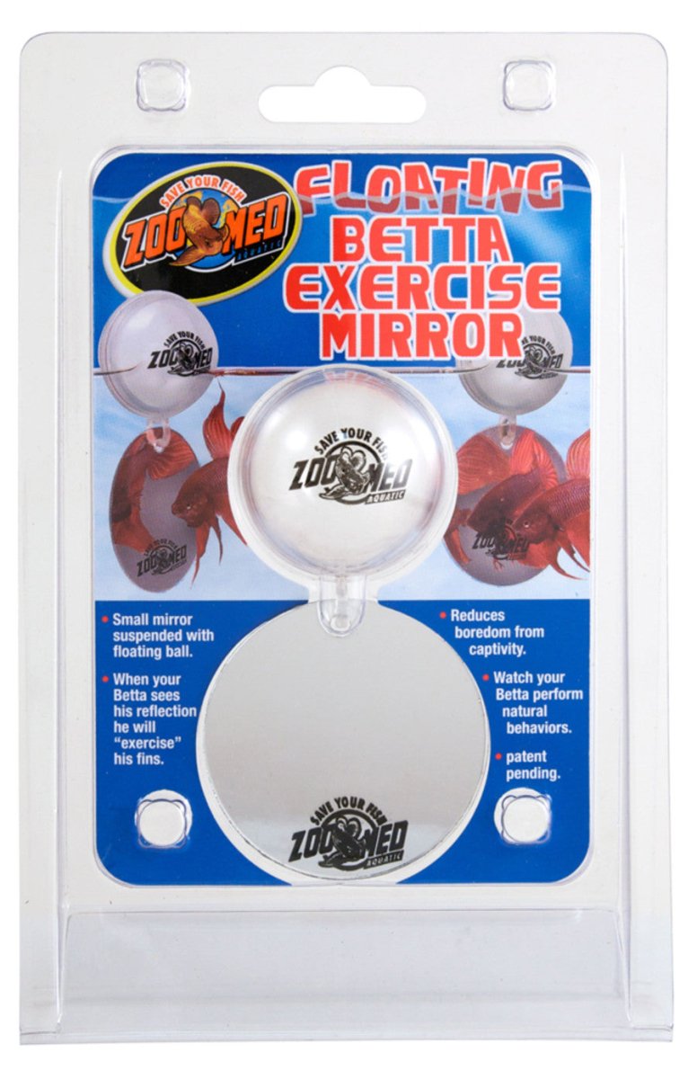 Zoo Med Floating Betta Exercise Mirror Aquarium Ornament White 1ea - Pets Perfect