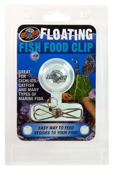 Zoo Med Floating Fish Food Clip, Clear, Silver