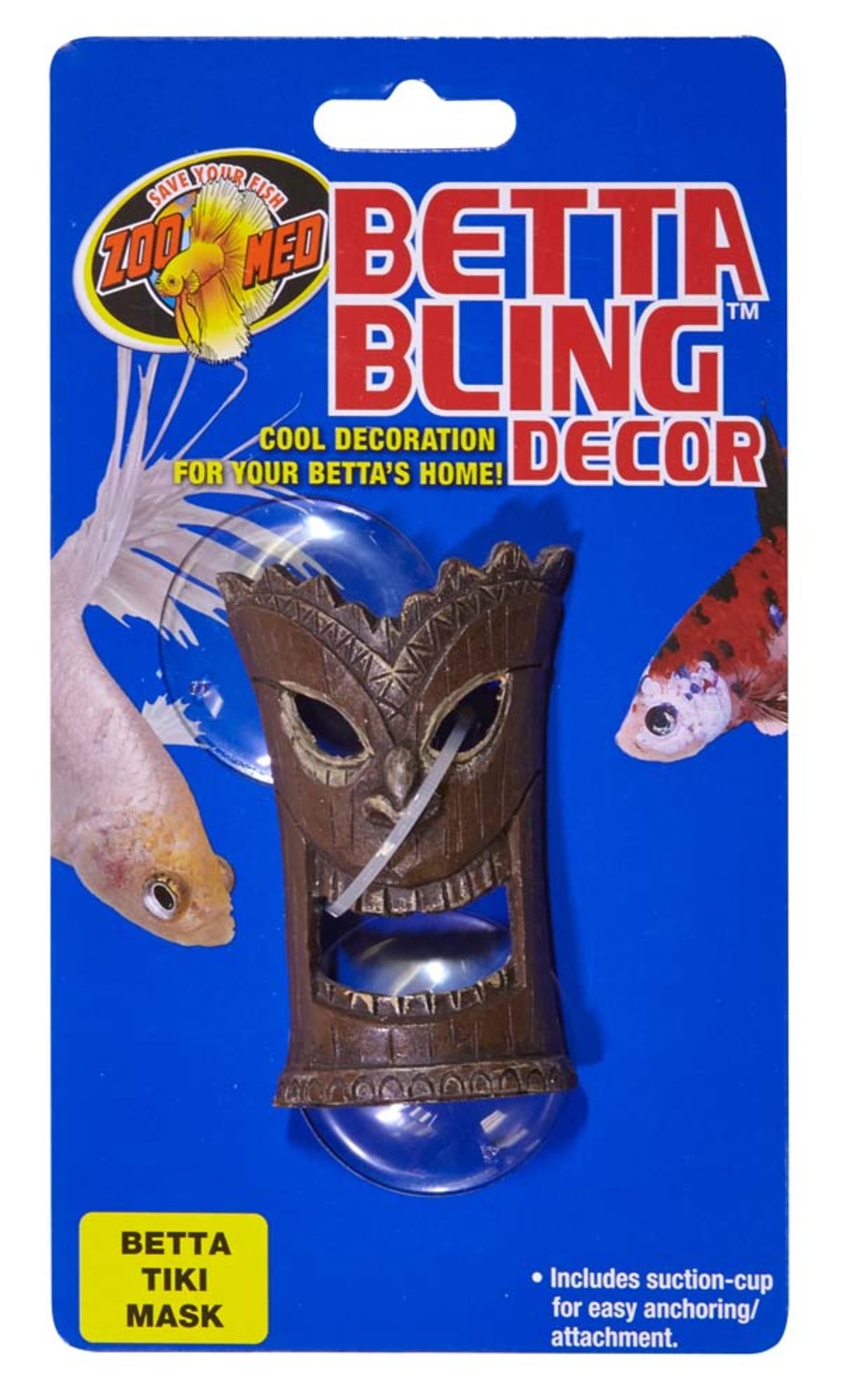 Zoo Med Betta Bling Tiki Mask Aquarium Ornament Brown