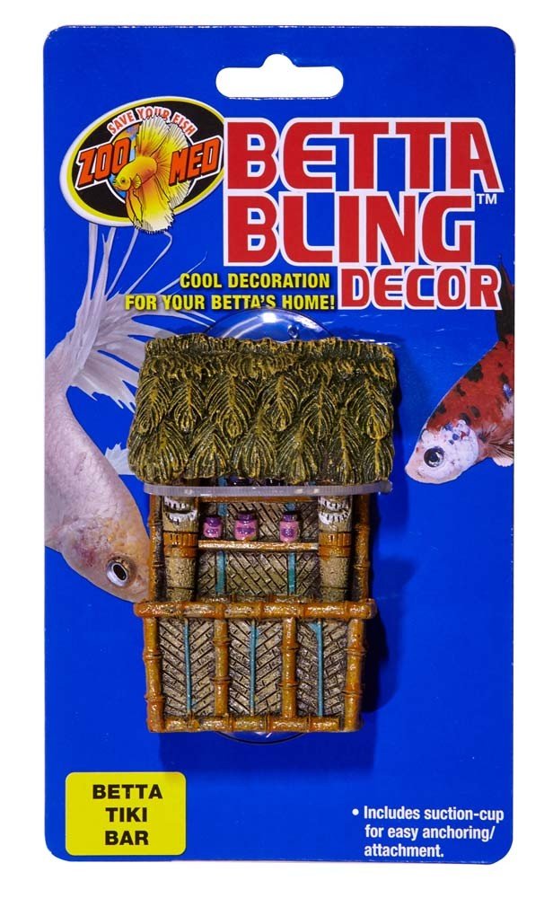 Zoo Med Bling Tiki Bar Aquarium Ornament Brown, Green 1ea - Pets Perfect