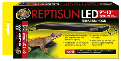 Zoo Med ReptiSun LED Terrarium Hood, Black, 9 in, 13 in