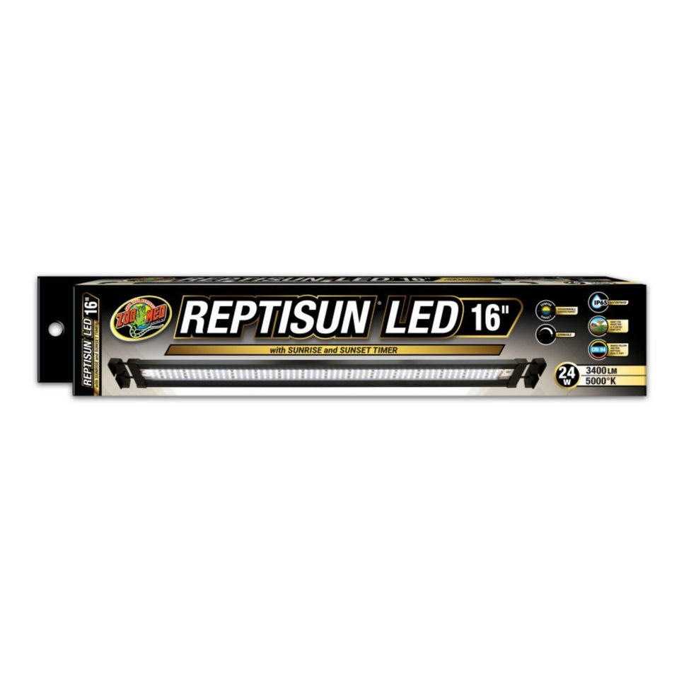 Zoo Med ReptiSun LED Terrarium Hood with Sunrise/Sunset Timer, 16 in