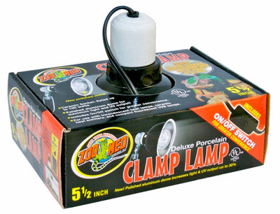 Zoo Med Deluxe Porcelain Clamp Lamp Fixture, Black, 5.5 in