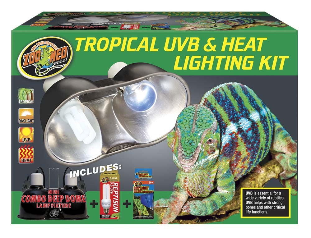 Zoo Med Tropical UVB & Heat Lighting Kit for Reptiles and Amphibians