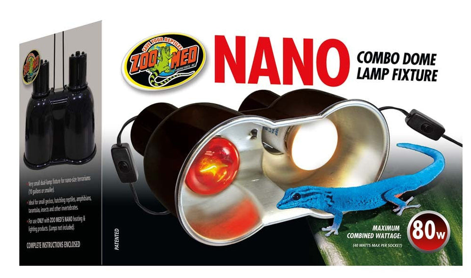 Zoo Med Nano Combo Dome Lamp Fixture Black 8 In X 4 In