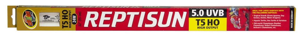 Zoo Med ReptiSun 5.0 UVB T5 HO High Output Linear Lamp, White, 22 in