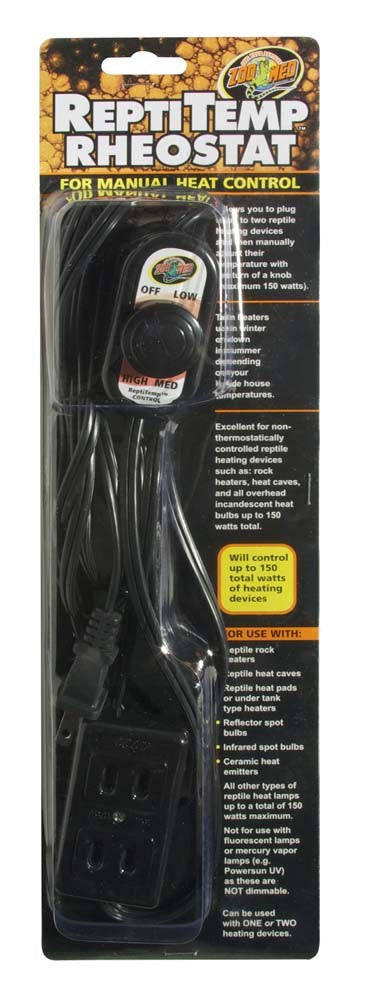 Zoo Med ReptiTemp Rheostat Temperature Controller for Reptile Heaters