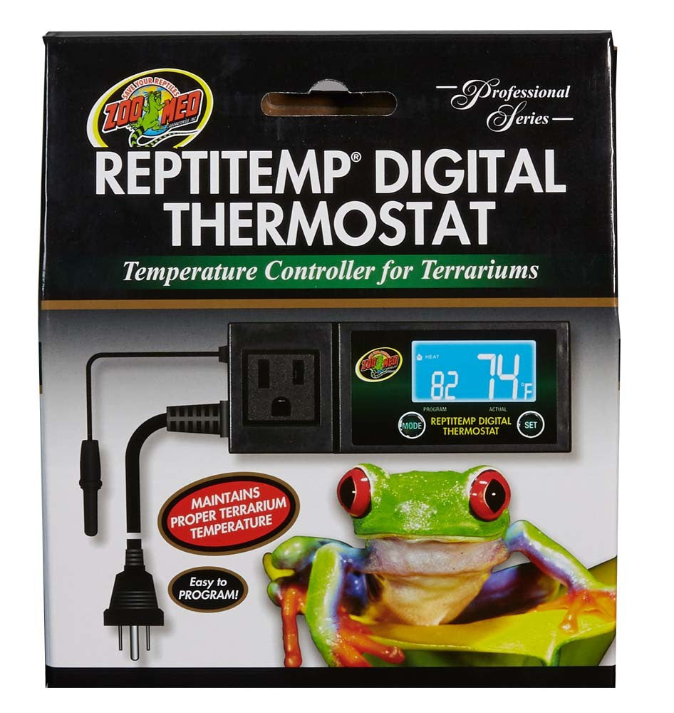 Zoo Med ReptiTemp Digital Thermostat Black for Reptile Enclosures