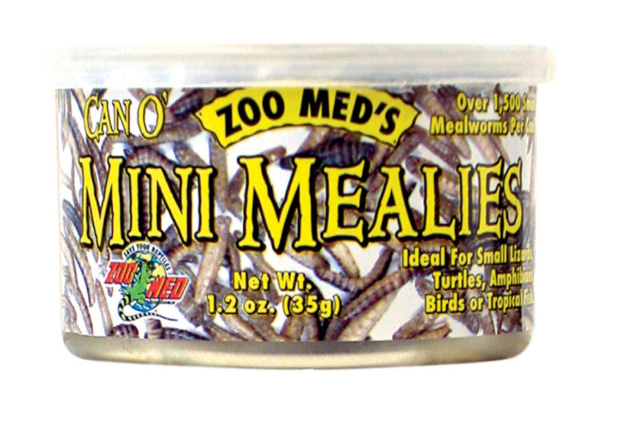 Zoo Med Can O' Mini Mealies Reptile Wet Food, 1.2 oz