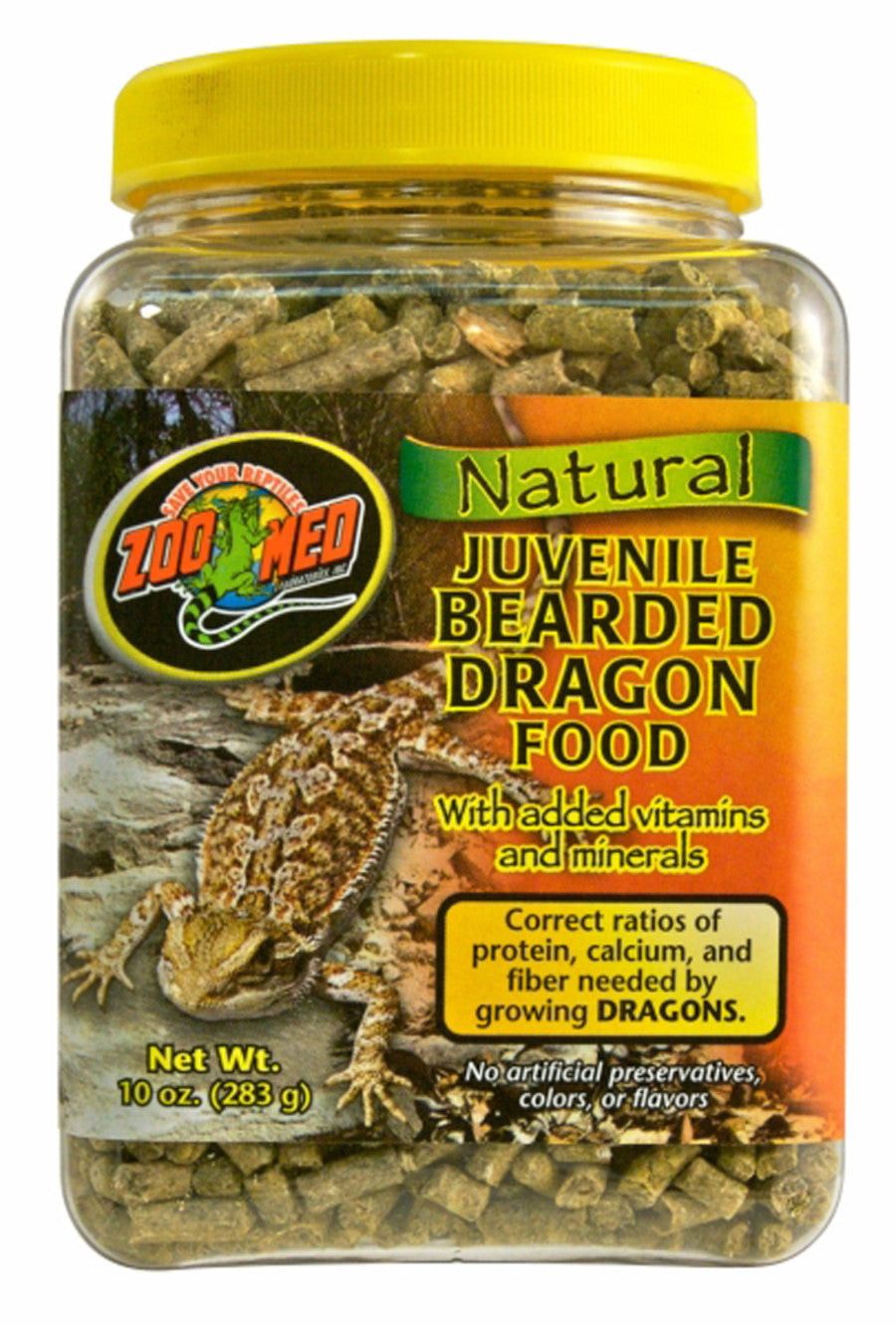 Zoo Med Natural Juvenile Bearded Dragon Dry Food, 10 oz