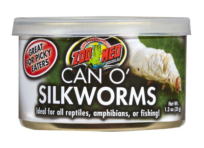 Zoo Med Can O' Silkworms Reptile Wet Food, 1.2 oz