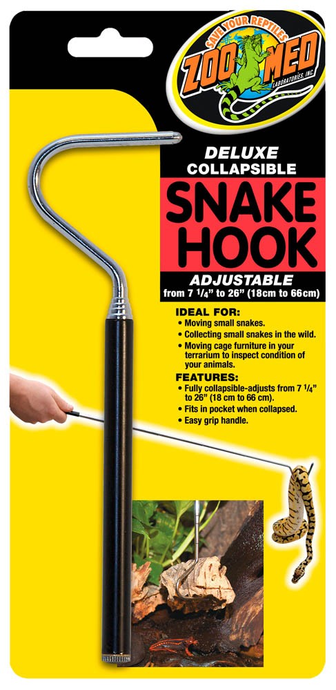 Zoo Med Deluxe Collapsible Snake Hook, Black, 7.25 in, 26 in