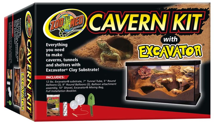 Zoo Med Cavern Kit with Excavator Clay Burrowing Substrate, 12 lb