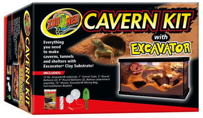 Zoo Med Cavern Kit with Excavator Clay Burrowing Substrate, 12 lb