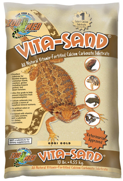 Zoo Med Vita-Sand Substrate Gold, 10 lb each, Case of 3