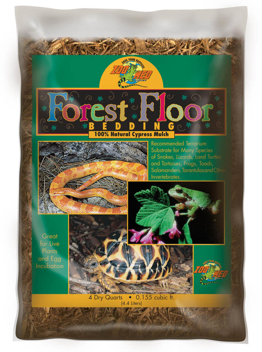 Zoo Med Forest Floor Natural Cypress Mulch Bedding Substrate, Brown, 4 qt