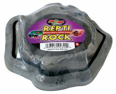 Zoo Med Combo Repti Rock Food and Water Dish, Black, Small