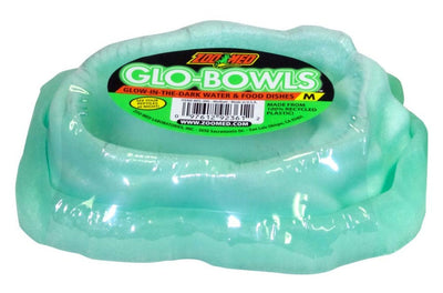 Zoo Med Glo-Bowl Glow in the Dark Combo Bowl, Green Medium