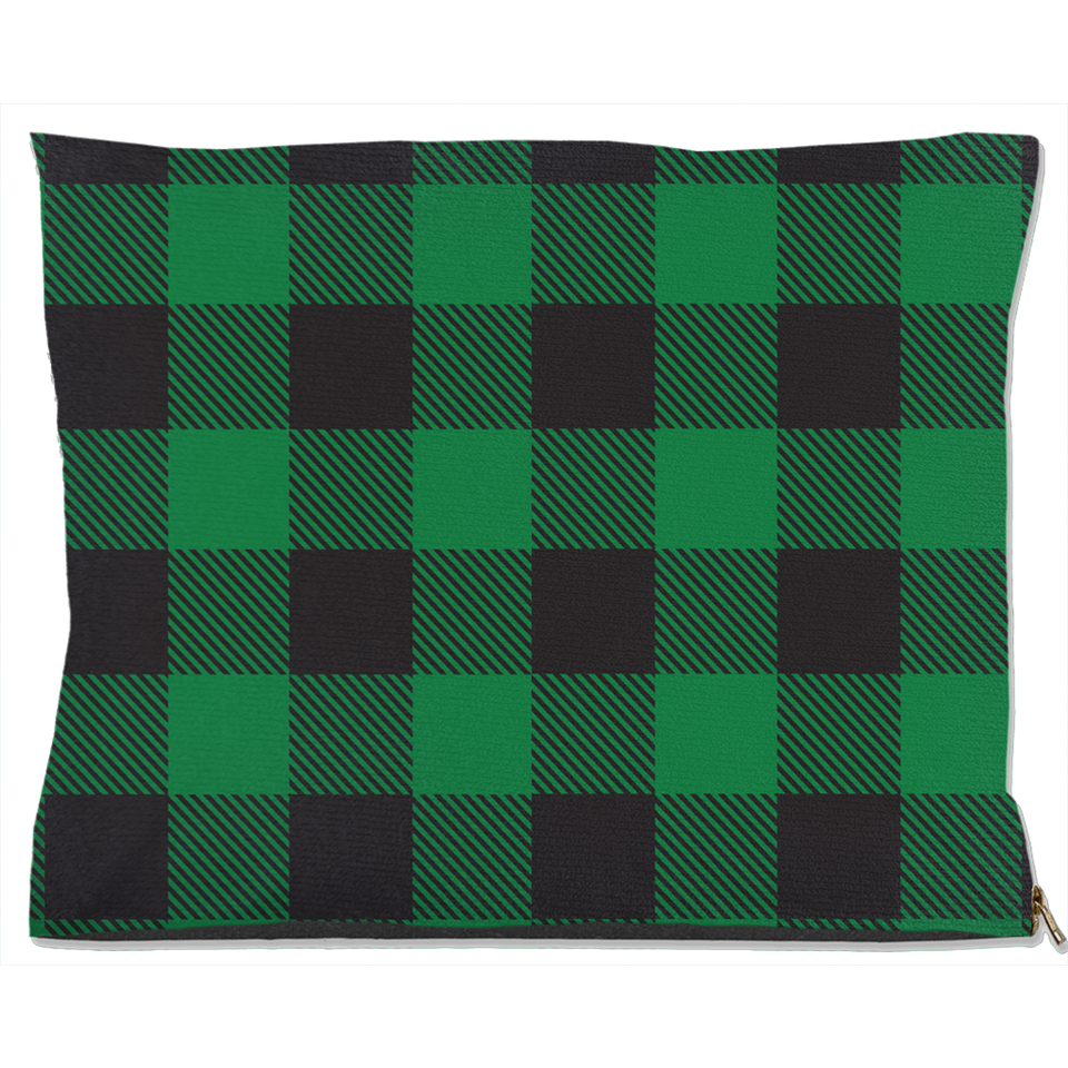Buffalo Plaid Green Dog Bed, Fleece/18x28 inch, view 2