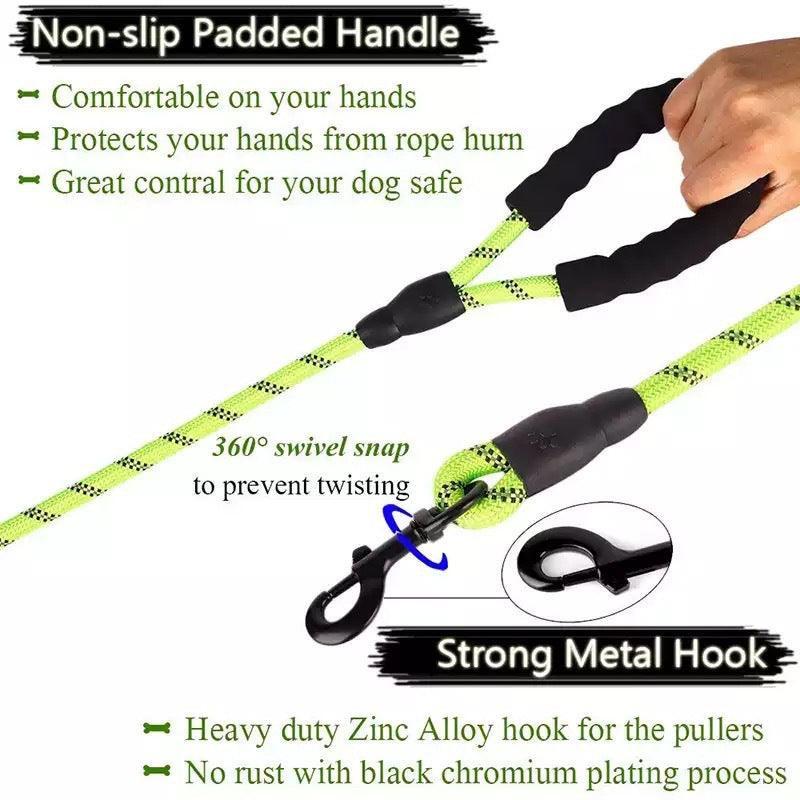 Luminous Reflective Strong Dog Leash - Pets Perfect