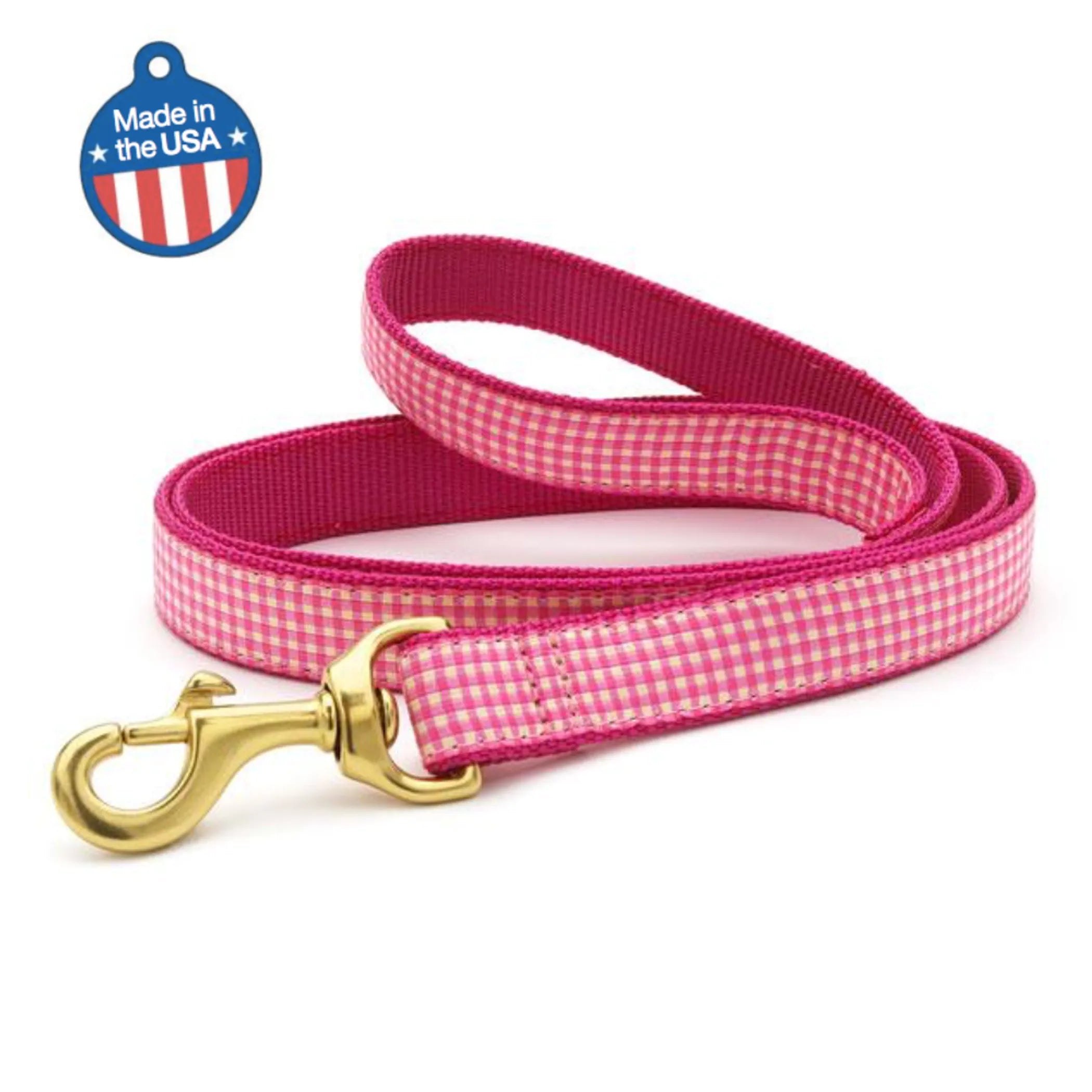 Pink Gingham Collar or Leash - Color: Pink gingham | Pack Of: 1 | Item: Collar only