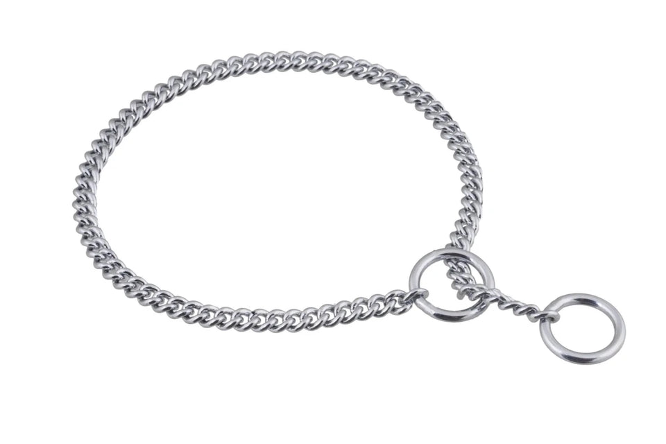 Slip Curve Show Chain Dog Collar (12 in x 1.2 mm) - Pets Perfect