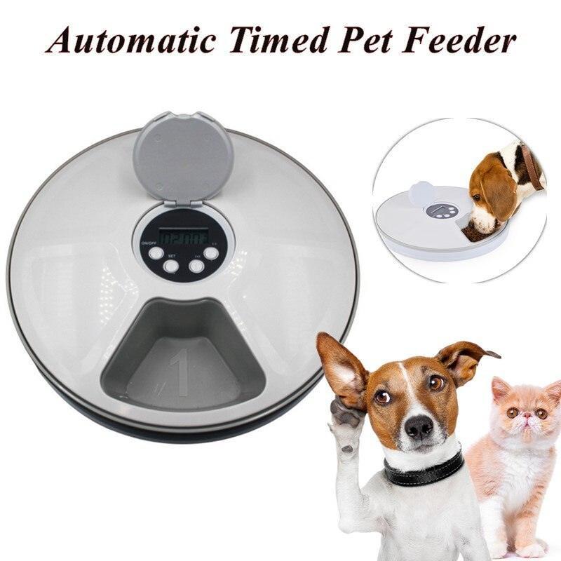 Dog Hugs Cat Pet Mealtime Scheduler - 6 - Meal Automatic Feeder for Cats and Dogs - Pets Perfect