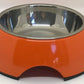 Cutie Ties 2-Piece Stainless Steel Dog Bowl with Melamine Outer in orange, durable and easy to clean pet supplies bowl.