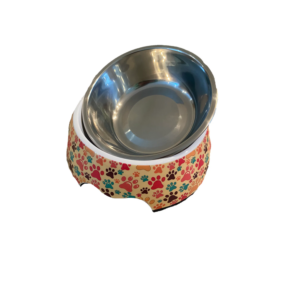 Cutie Ties 2-Piece Stainless Steel Dog Bowl with Melamine Outer, Modern navy/MEDIUM, view 6