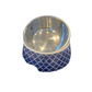 Cutie Ties 2-Piece Stainless Steel Dog Bowl with Melamine Outer in blue patterned design for pet supplies
