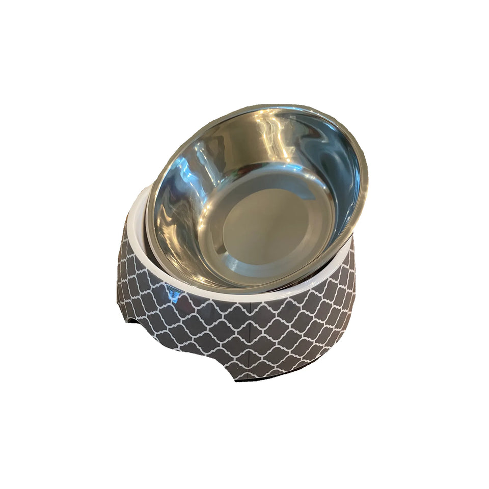 Cutie Ties 2-Piece Stainless Steel Dog Bowl with Melamine Outer, Cutesy pink/MEDIUM, view 8