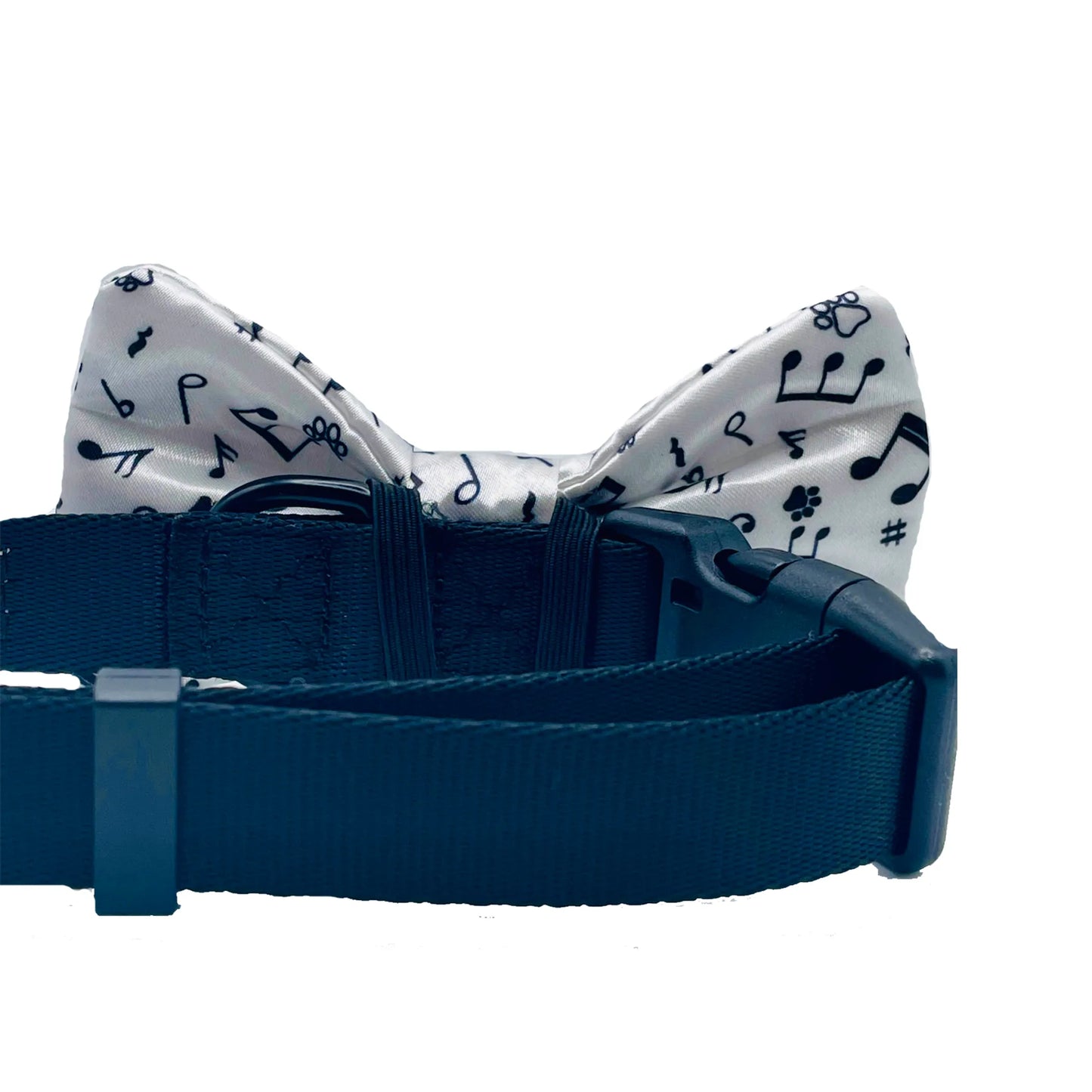 Cutie Ties Music Notes Dog Bow Tie - White Musical Pet Accessory
