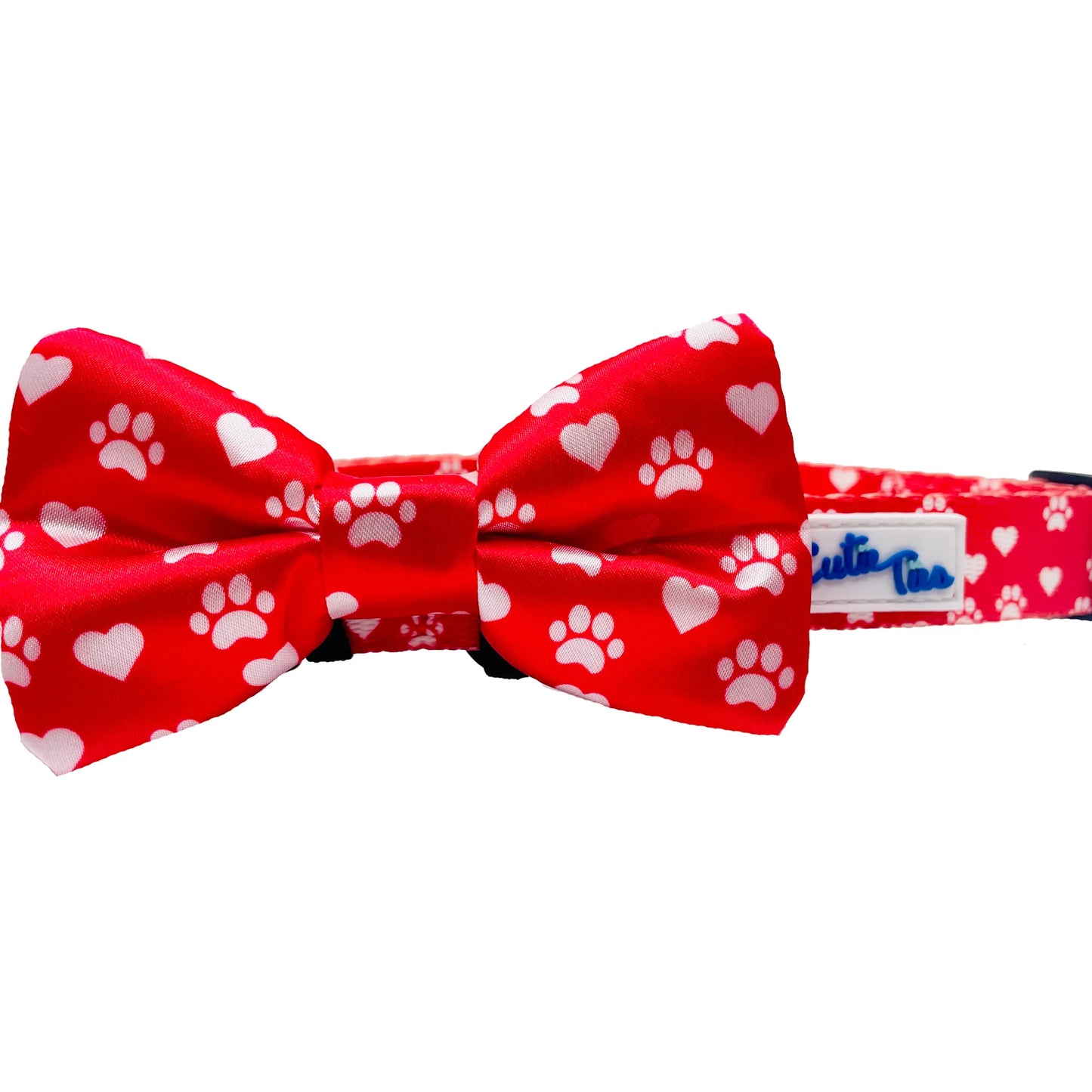 Cutie Ties Wine & Cheese Dog Bow Tie - Pink Gourmet Pet Accessory