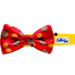 Cutie Ties Wine & Cheese Dog Bow Tie - Pink Gourmet Pet Accessory