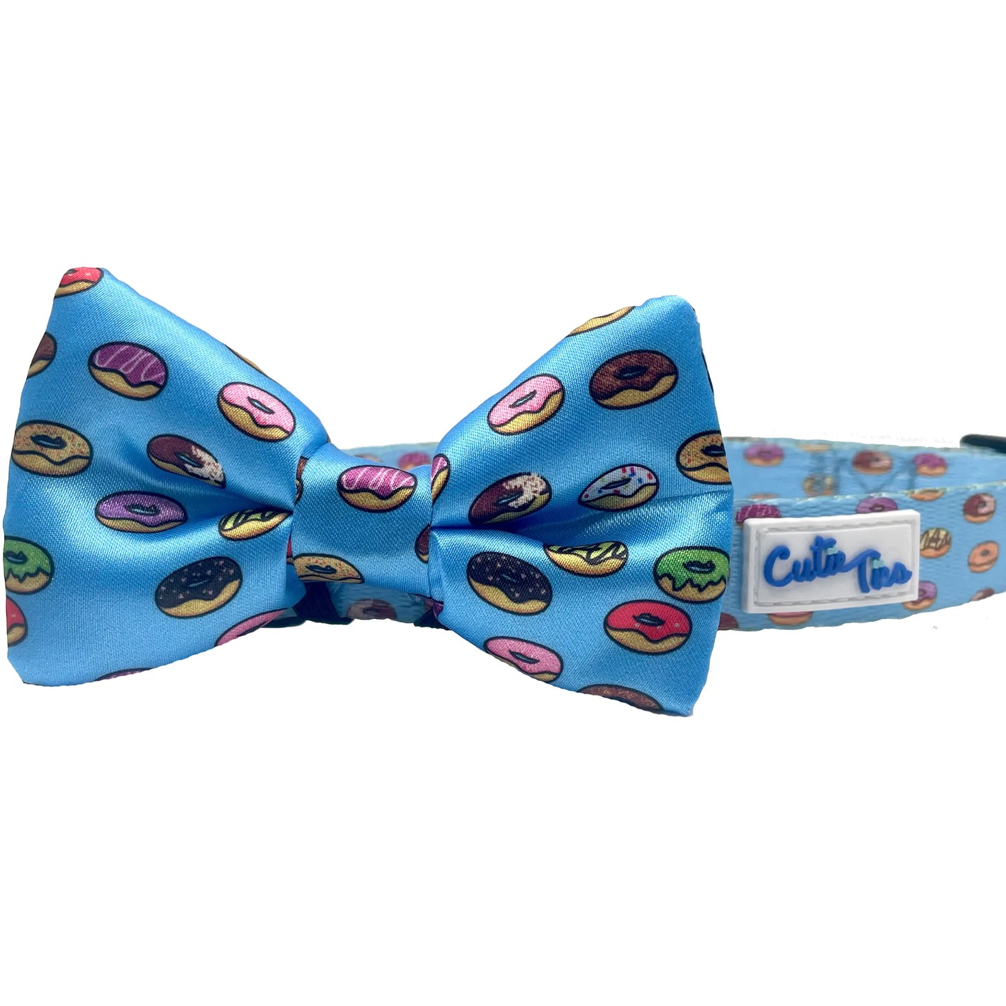Cutie Ties Wine & Cheese Dog Bow Tie - Pink Gourmet Pet Accessory