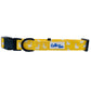 Cutie Ties Fun Design Dog Collar in yellow with white llama pattern and black buckle, durable pet supplies for dogs