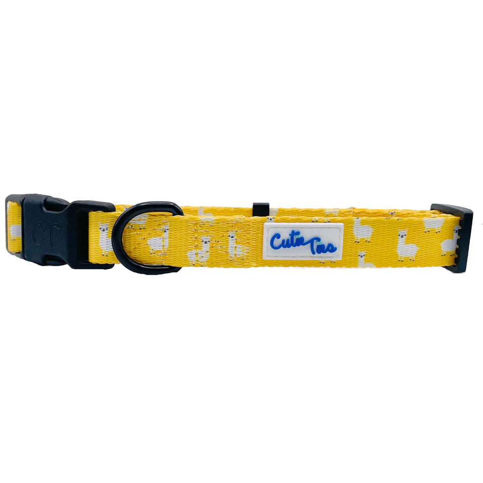Cutie Ties Fun Design Dog Collar, Llama yellow/LARGE, view 6