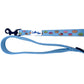 Cutie Ties Fun Design Dog Leash with blue strap and colorful donut pattern for stylish dog walking