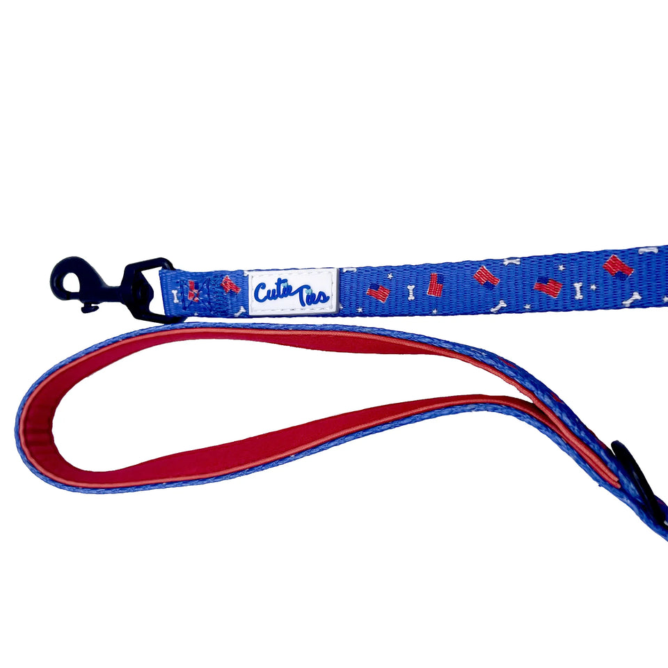Cutie Ties Fun Design Dog Leash, Red/white/bones/LARGE, view 26