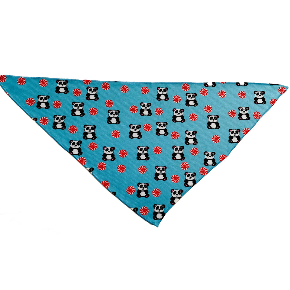Cutie Ties Tie On Dog Bandana, Peppermint panda blue/LARGE, view 26