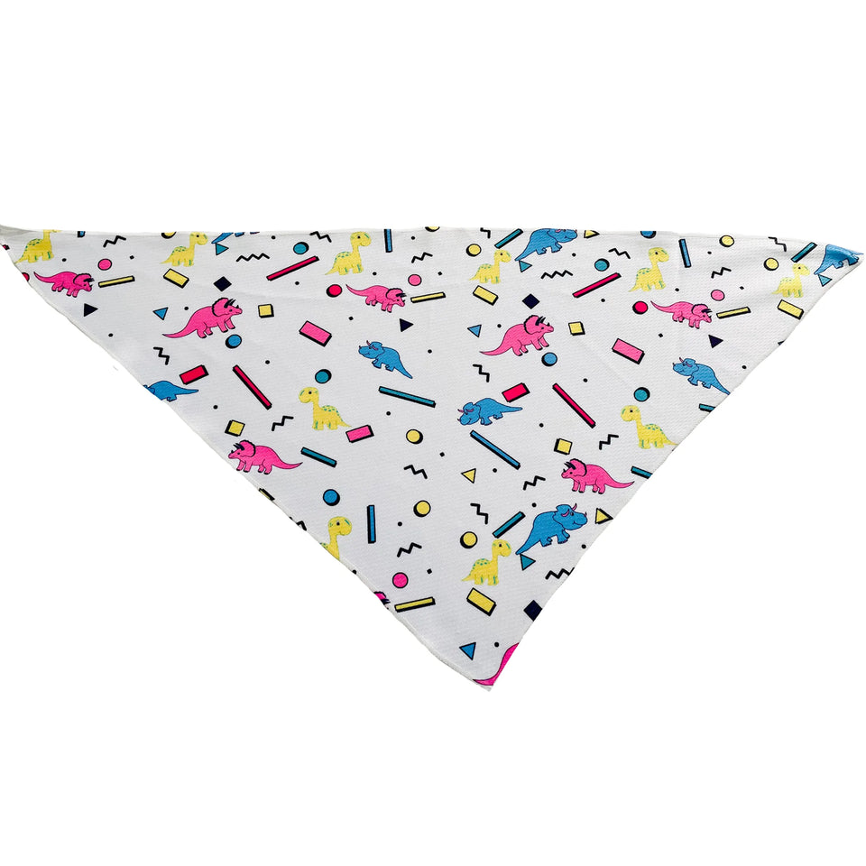 Cutie Ties Tie On Dog Bandana, Dino doggy white/LARGE, view 36