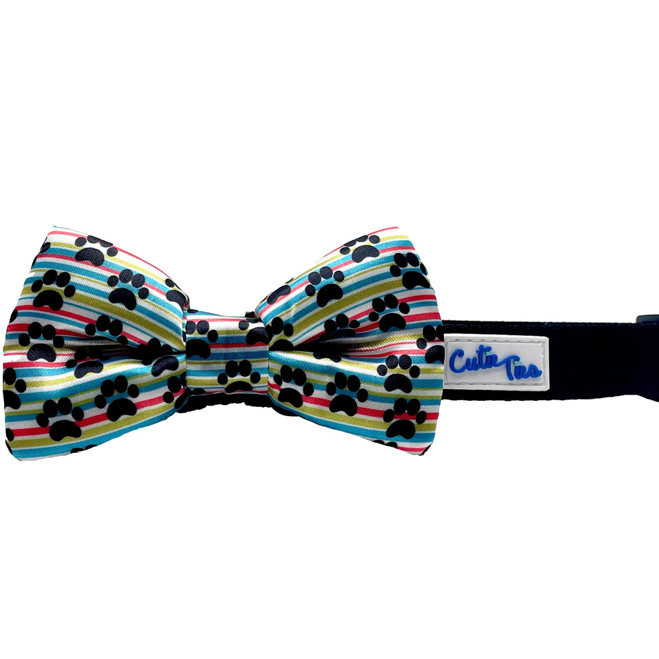 Cutie Ties Dog Bow Tie - 14 Fun Designs, Rainbow/ONE SIZE, view 4