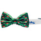 Cutie Ties Dog Bow Tie in green with sushi pattern, adjustable white strap, stylish pet accessory from PetsPerfect.