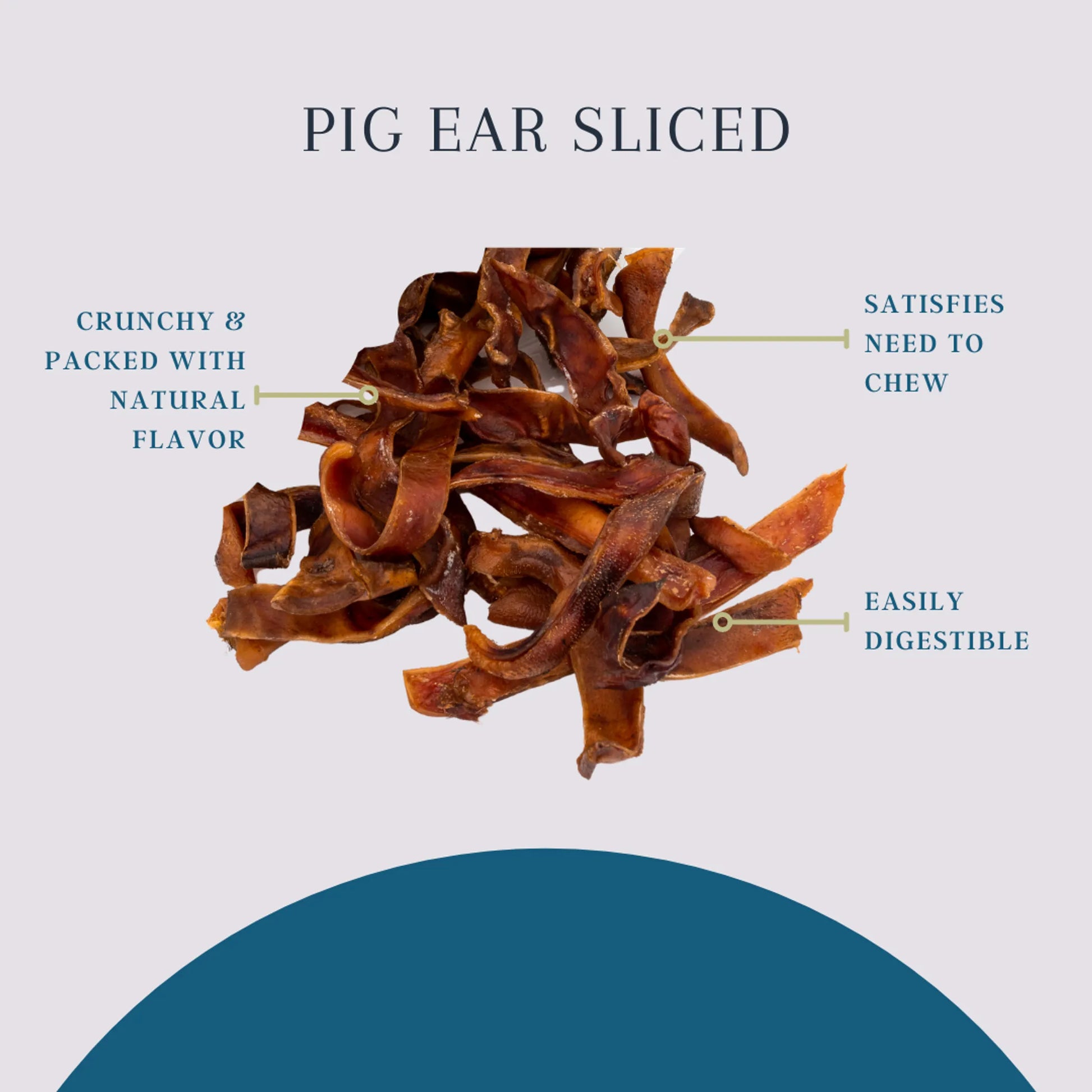 Platinum Pet Treats - Sliced Pig Ear crunchy, natural flavor treat that satisfies chewing and is easily digestible