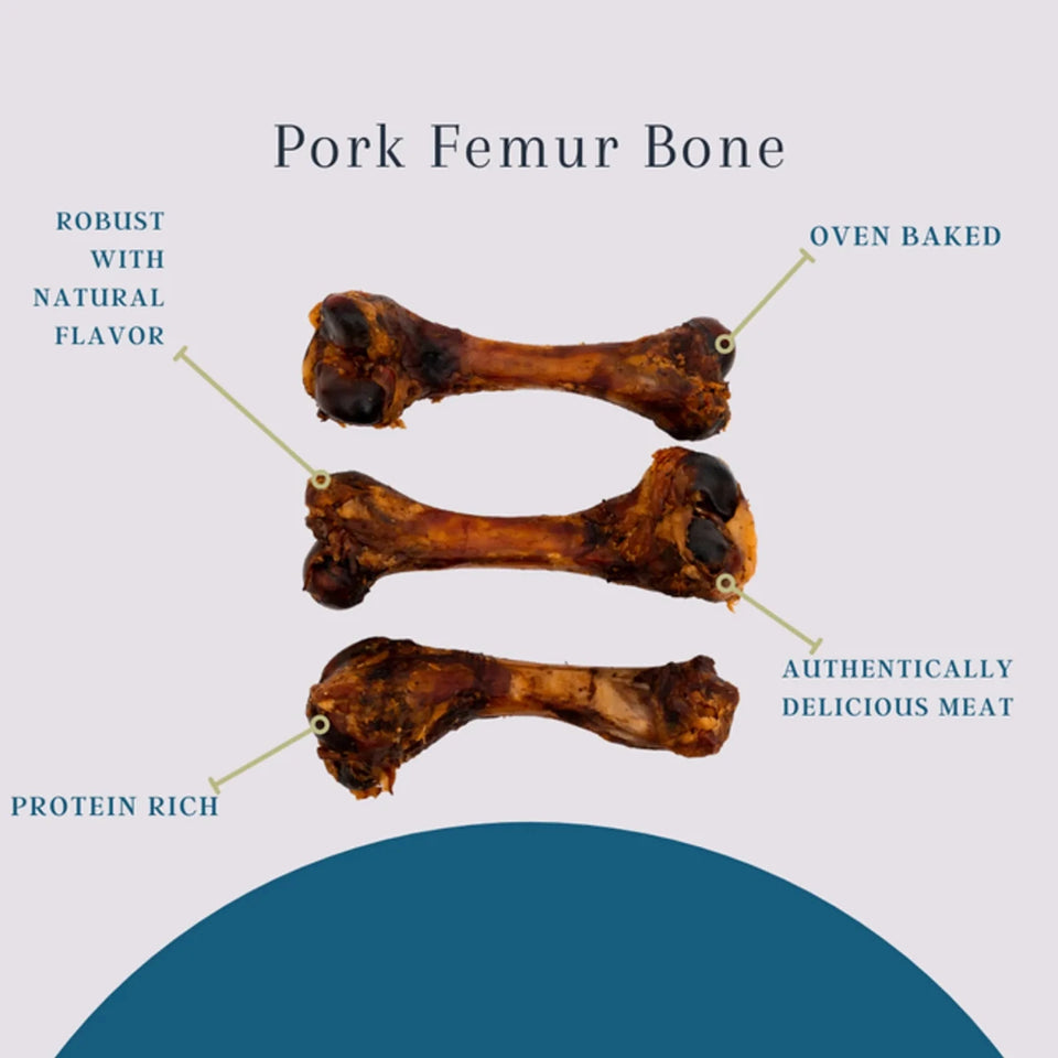 Platinum Pet Dog Treats - Pork Femur Bone (3 ct) - Pets Perfect