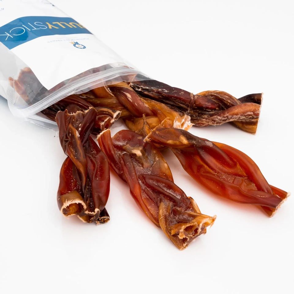 Platinum Pet Dog Treats - 4" Braided Bully Sticks - 8 oz - Pets Perfect