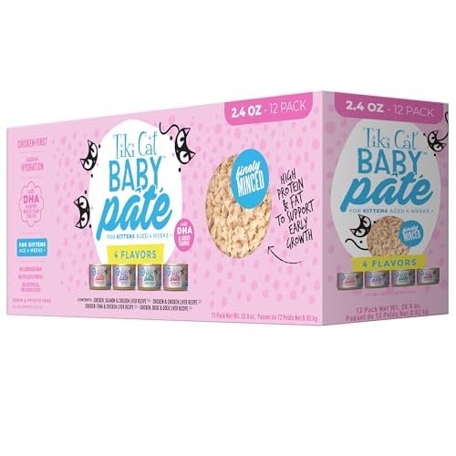 Tiki Pet Cat Pate Kitten 2.4oz. Variety Pack (Case of 12) - Pets Perfect
